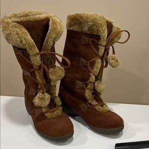 Sporto Brown Fur-Trimmed Winter Boots